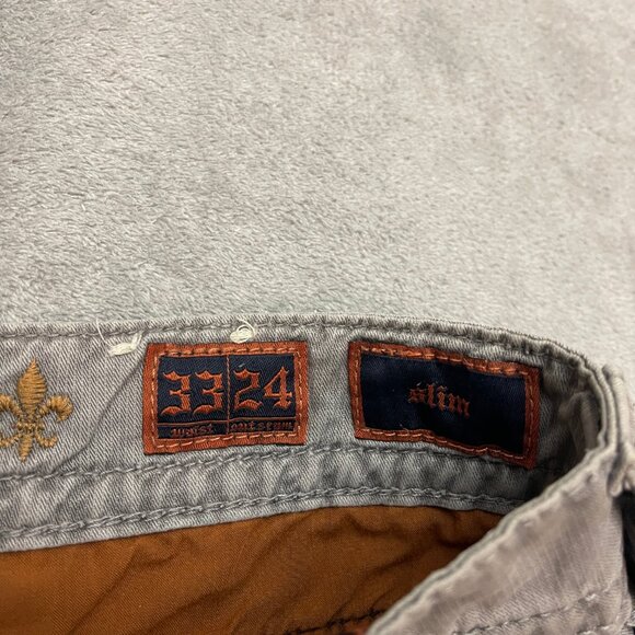 Rock Revival Mens Gray Cargo Embroidered Pocket Slim Fit Jean Shorts Size 33 - Picture 9 of 14